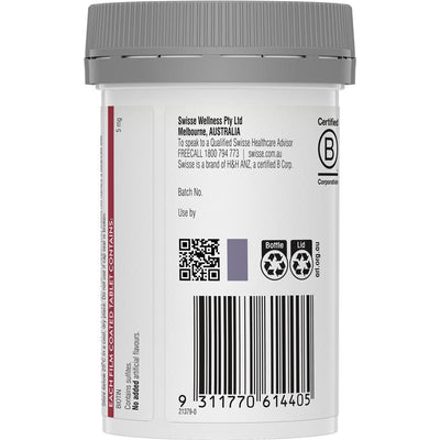 Swisse Beauty Biotin 5000mcg for Hair Skin Nails, 100 Tablets