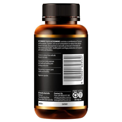 GO Healthy Turmeric Plus Glucosamine 120 Hard Capsules - Natural Joint Support