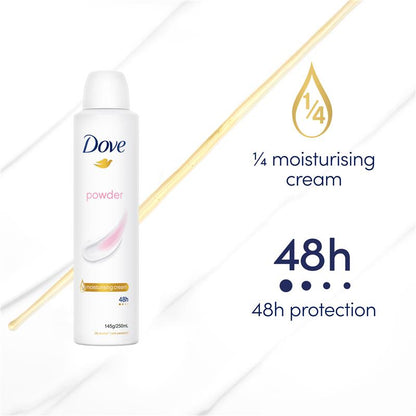 Dove Soft Powder Antiperspirant Deodorant, 250ml, 48h Protection