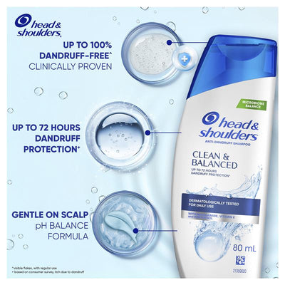 Head & Shoulders Clean and Balanced Shampoo 80ml - Anti-Dandruff Care