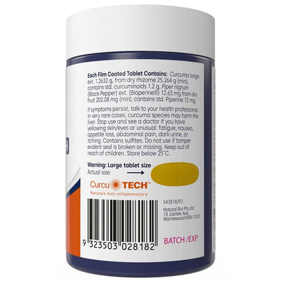 Bioglan Curcumin Double Strength 1200mg with BioPerine – 70 Tablets