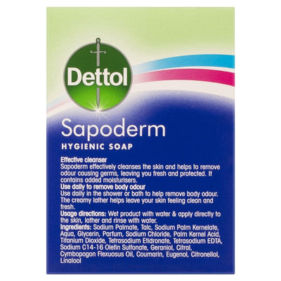 Dettol Sapoderm Antibacterial 3 Pack Soap, 375g, for Acne & Oily Skin