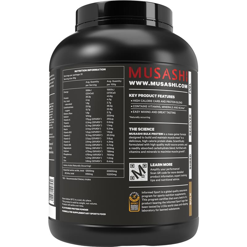 Musashi Bulk Protein Chocolate - 2kg - Auzzi Store