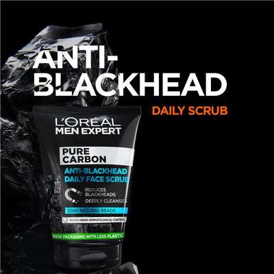 L'Oreal Men Expert Pure Charcoal Scrub 100ml - Deep Cleansing for Oily Skin