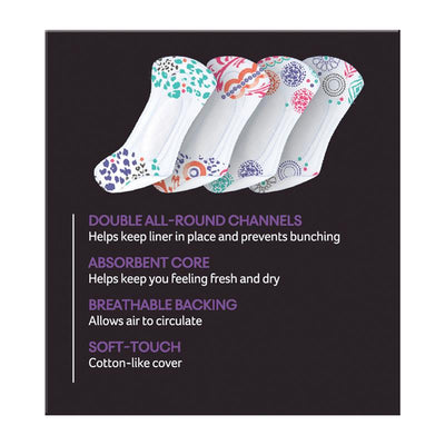 U by Kotex Designer Protect Liners – 30 Liners, Breathable & Absorbent