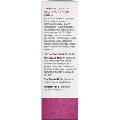 Swisse Skincare Glycolic 10% Resurfacing Night Serum - 30ml