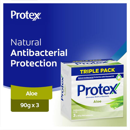 Protex Antibacterial Aloe Bar Soap with Flaxseed Oil 3x90g