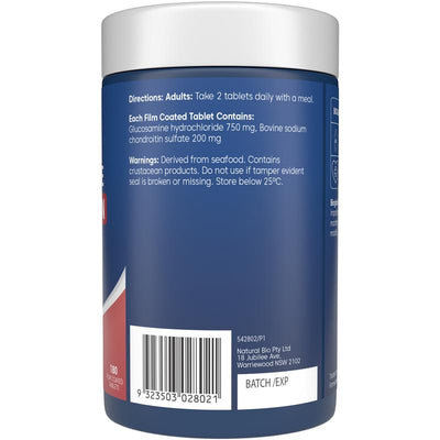 Bioglan Glucosamine + Chondroitin - 180 Tablets for Joint Mobility