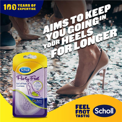 Scholl Party Feet Gel Cushions – Ultra Slim, Invisible Pain Relief, 1 Pair