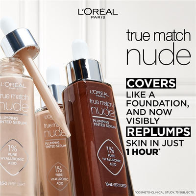 L'Oreal Paris True Match Nude Plumping Tinted Serum Foundation Medium 3-4