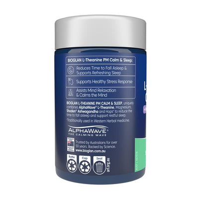 Bioglan L-Theanine PM Calm & Sleep with Magnesium & Ashwagandha - 50 Tablets