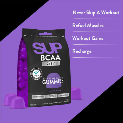 SUP BCAA Gummies Peach - 40 Count