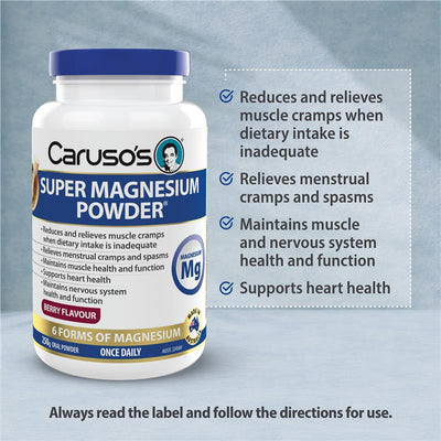 Caruso's Super Magnesium Powder Berry 250g - Daily Magnesium Support