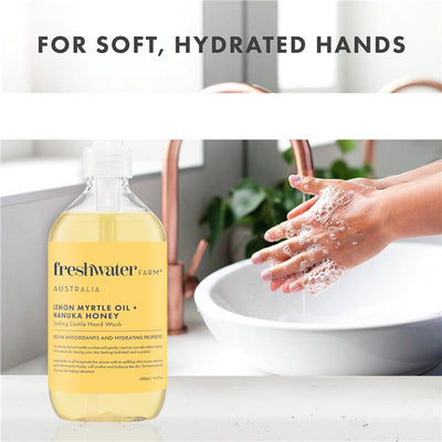 Freshwater Farm Hand Wash Lemon Myrtle + Manuka Honey Pouch Refill 1 Litre - Gentle Cleansing
