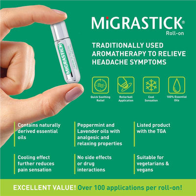 Migrastick Roll On 3mL - Natural Relief for Headaches