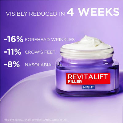 L'Oreal Paris Revitalift Filler [HA] Night Moisturiser 50ml - Replump & Restore