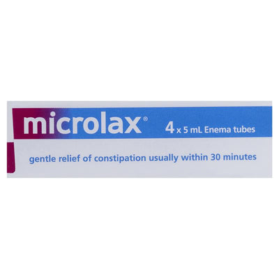 Microlax Enemas - 5mL Pack of 4 for Quick Constipation Relief