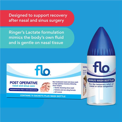 FLO Post Op Nasal Sachet - 70 Sachets for Sinus Recovery