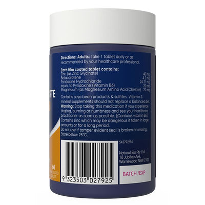 Bioglan Zinc Forte High Strength 40mg - 60 Tablets for Immune Support