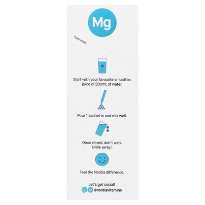 Nordia Magnesium 300mg Unflavoured Powder - 28 Sachets for Muscle Health