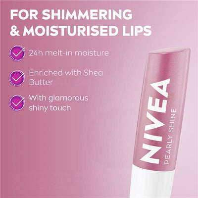 NIVEA Pearly Shine Moisturising Lip Balm 4.8g - Hydrate and Shine