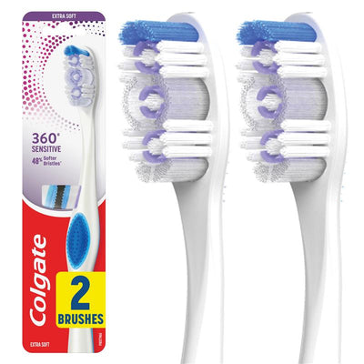 Colgate 360 Sensitive Pro-Relief Toothbrush - Extra Soft, 2 Pack