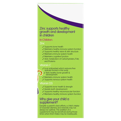 Brauer Kids Liquid Zinc 200ml – Sugar-Free with Vitamins C & D3
