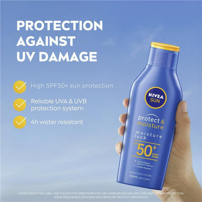 NIVEA Sun Protect & Moisture SPF50+ Sunscreen Lotion 400ml - Maximum Sun Defense