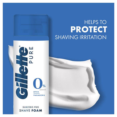 Gillette PURE SubZero Icy Cool Shaving Foam for Men, 245g
