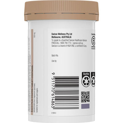 Swisse Ultiboost Magnesium Glycinate 150mg Bioavailable – 60 Vegan Tablets