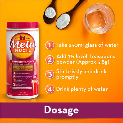 Metamucil Daily Fibre Supplement Smooth Wild Berry - 72 Doses
