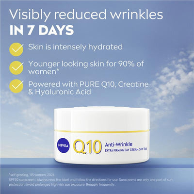 NIVEA Q10 Anti-Wrinkle Extra Firming Day Cream SPF30 50ml - Protect and Firm Your Skin