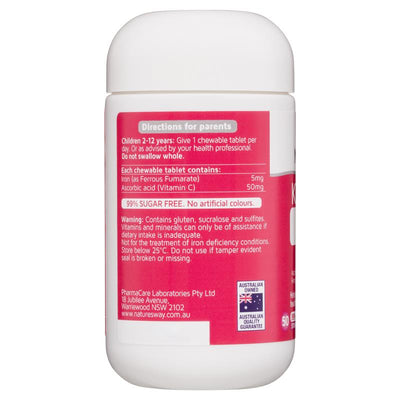 Nature's Way Kids Smart Iron Chewable 50 Tablets - Energy & Growth Support