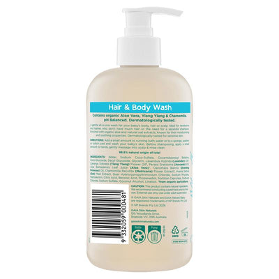 Gaia Natural Baby Hair & Body Wash 500ml - Gentle 2-in-1 Cleanser