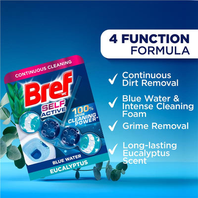 Bref Blue Active Eucalyptus Toilet Block 50g - Odour Stop Technology