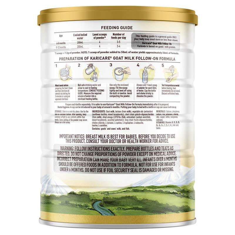 Karicare Goat Milk Follow On Formula 900g - Tailored Nutrition for Growing Babies