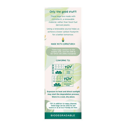 Gaia Natural Baby Biodegradable Nappy Bags 50 Pack - Eco-Friendly & Compostable