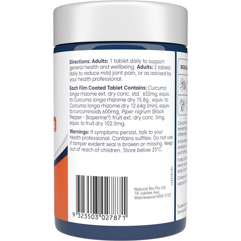 Bioglan Curcumin 90 Tablets with BioPerine for Joint Health