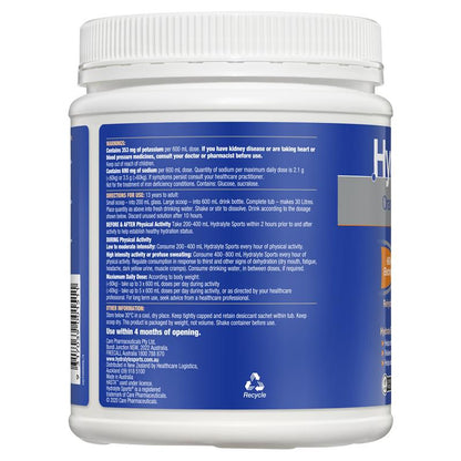 Hydralyte Sports Orange Electrolyte Powder 900g Tub - Auzzi Store