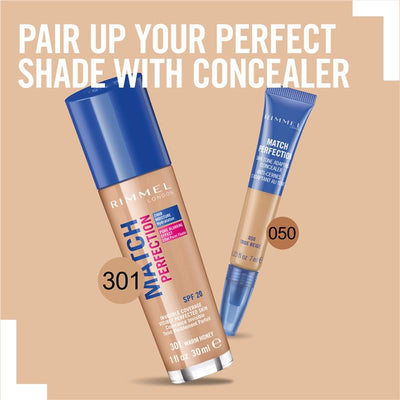 Rimmel Match Perfection Foundation Warm Honey 301