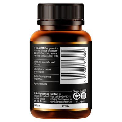 GO Healthy Selenium 150mcg Antioxidant Capsules - 60 Vegetarian