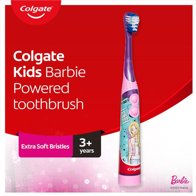 Colgate Kids Barbie Sonic Battery Toothbrush - Fun and Effective Cleaning for Ages 3+