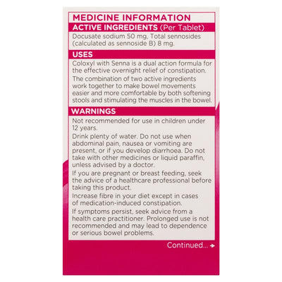 Coloxyl & Senna 30 Tablets - Effective Constipation Relief