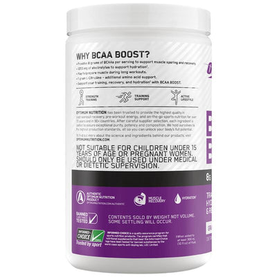 Optimum Nutrition BCAA Boost Grape 390g - Essential Amino Acids for Muscle Recovery