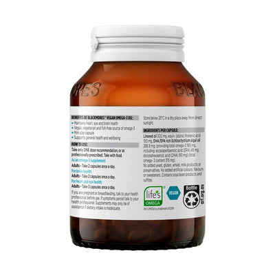Blackmores Vegan Omega-3 Capsules - 120 Fish-Free DHA EPA Supplement