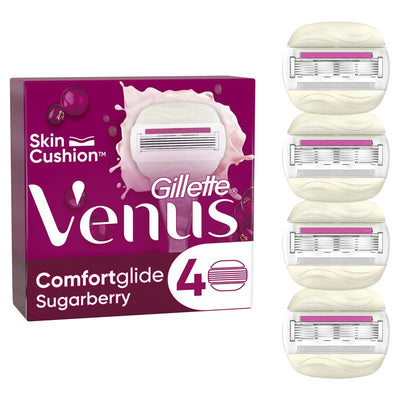 Gillette Venus Comfort Glide Sugarberry 5-Blade Razor Refills - 4 Blades