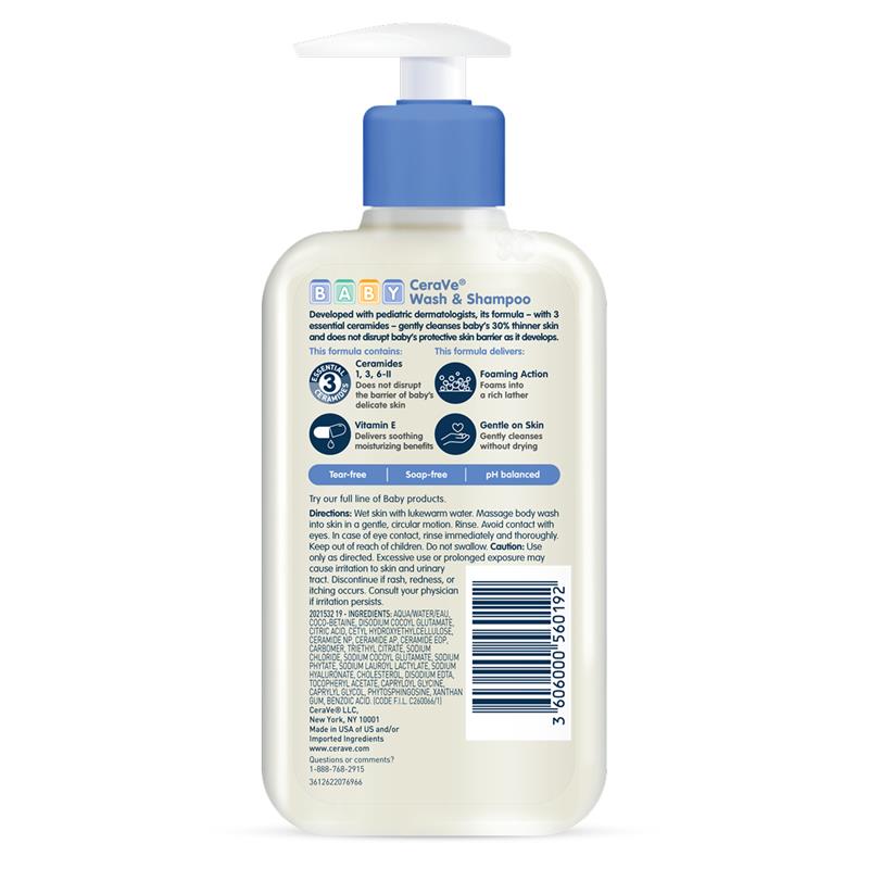 CeraVe Baby Wash Shampoo 237ml - Gentle Cleansing for Delicate Skin