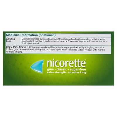 Nicorette Gum 4mg Classic - 75 Sugar-Free Pieces