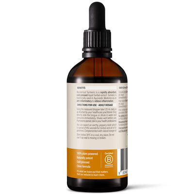 Wanderlust Turmeric & Black Pepper Extract 90ml - Vegan Anti-Inflammatory
