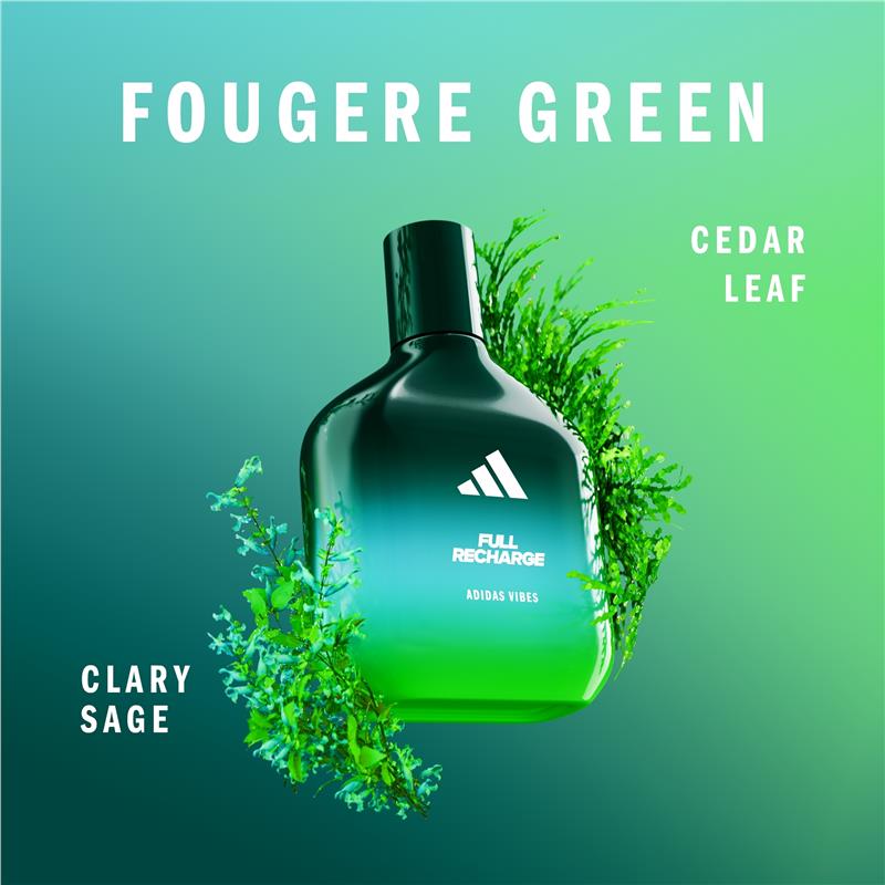 Adidas Vibes Full Recharge for Him Eau de Parfum 100ml - Energizing Fragrance